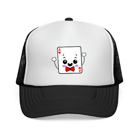 Kawaii Ace of Hearts Playing Card Trucker Caps