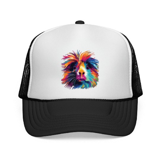 Watercolor Colorful Guinea Pig Colorful Trucker Caps