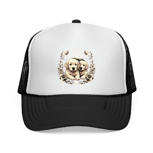 golden retriever dogs Trucker Caps