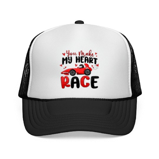 you make my heart race valentine's day Trucker Caps