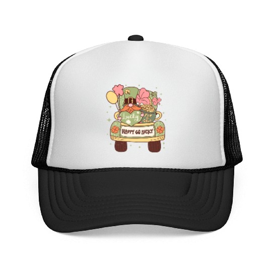 Happy Go Lucky Trucker Caps