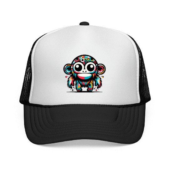 Chromatic Chimp: A Spectrum of Wonder Trucker Caps