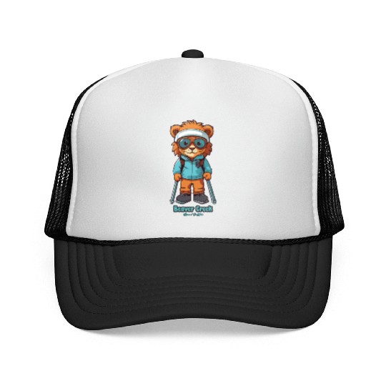 Cute Lion Skiing Beaver Creek Trucker Caps