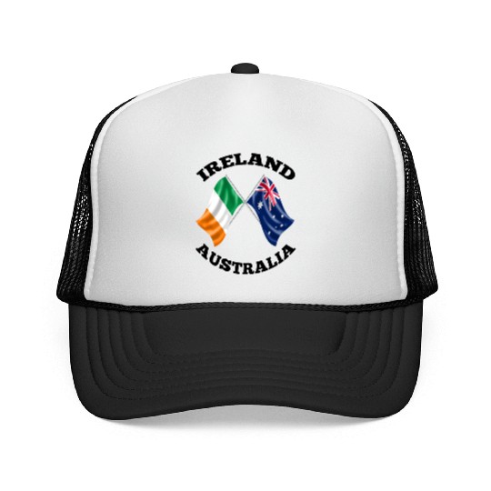 Irish Australian Ireland and Australia Flags Trucker Caps