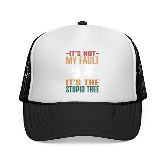 Retro Disc Golf Stupid Tree Disc Golfer Trucker Caps