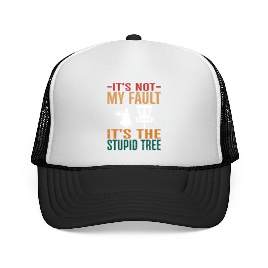Retro Disc Golf Stupid Tree Disc Golfer Trucker Caps