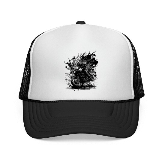 Motorcycle Racing Off-road Driving Splash Style Trucker Caps