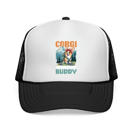 Corgi Mom Dad Corgi Adventure Buddy Trucker Caps