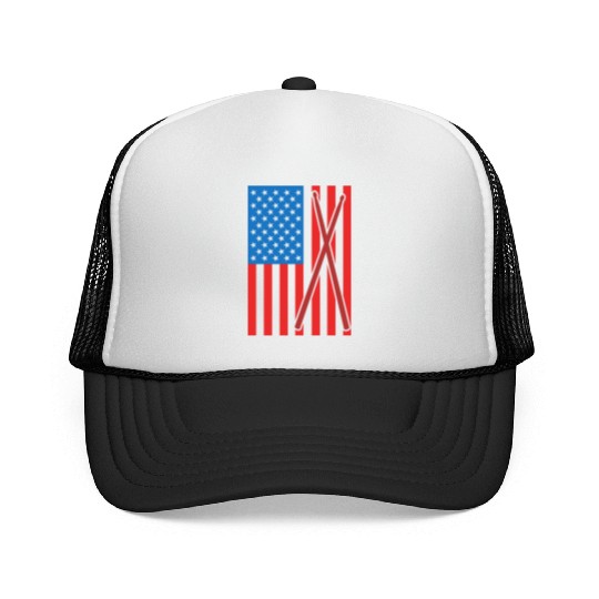 Patriotic US Drummer Trucker Caps