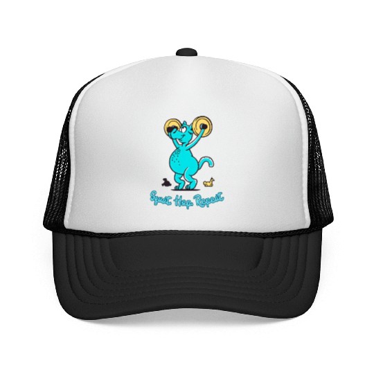 Kangaroo Gym Buff: Squat, Hop, Repeat Workout Trucker Caps