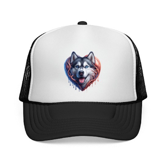 Husky Harmony: Heartwarming Merch Collection Trucker Caps