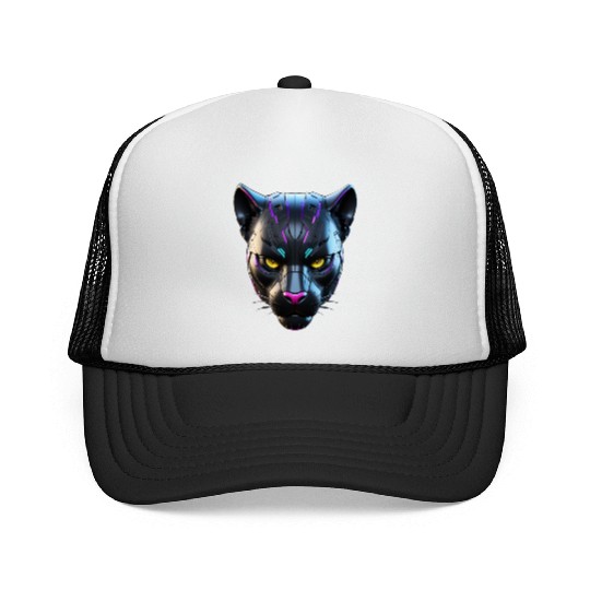 Robot Black Panther Trucker Caps