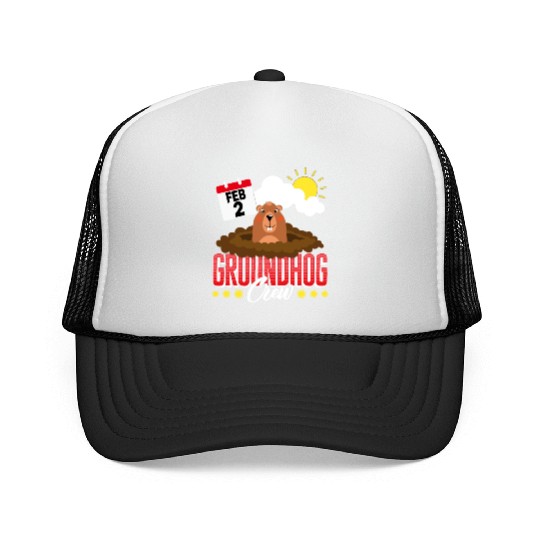Groundhog Trucker Caps, Groundhog Crew Predicting Spring