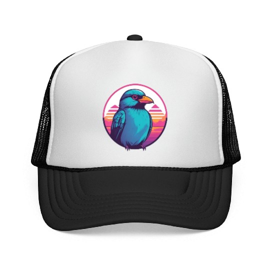 Synthwave Blue Bird 2 Trucker Caps