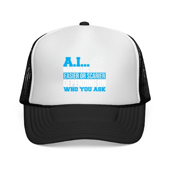 Computer Scientist Data Science Robot AI Prompt Trucker Caps