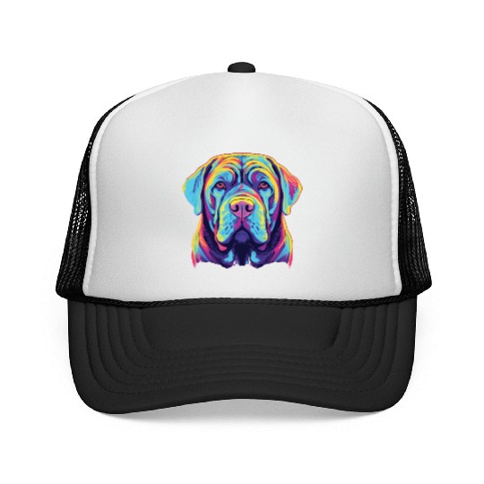 Watercolor Colorful Neapolitan Mastiff Trucker Caps