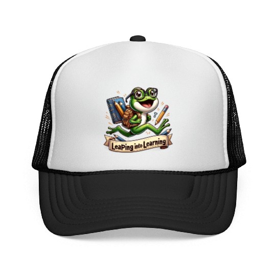 Leaping Into Learning Frog 100 Days of School Trucker Caps