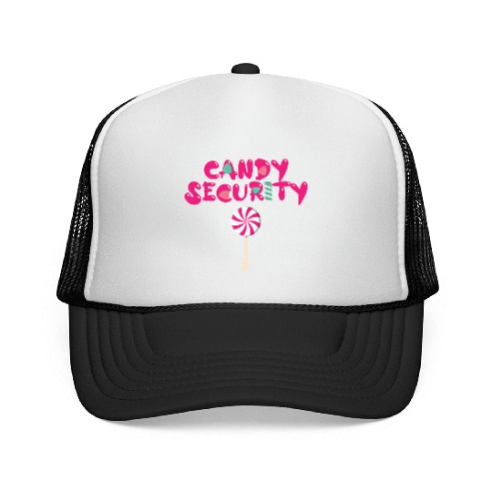 Candy Security Mom Dad Matching Birthday Costume Trucker Caps