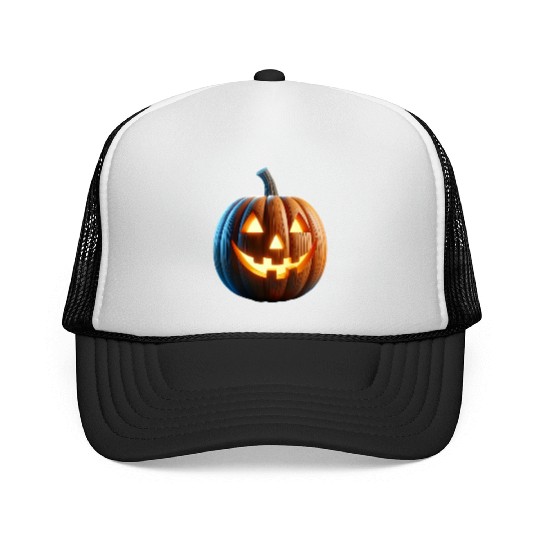 Jack o Lantern Pumpkin Trucker Caps