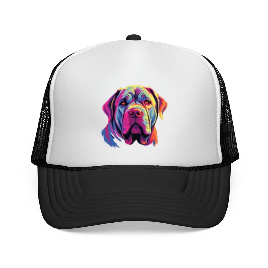 Watercolor Colorful Neapolitan Mastiff Trucker Caps