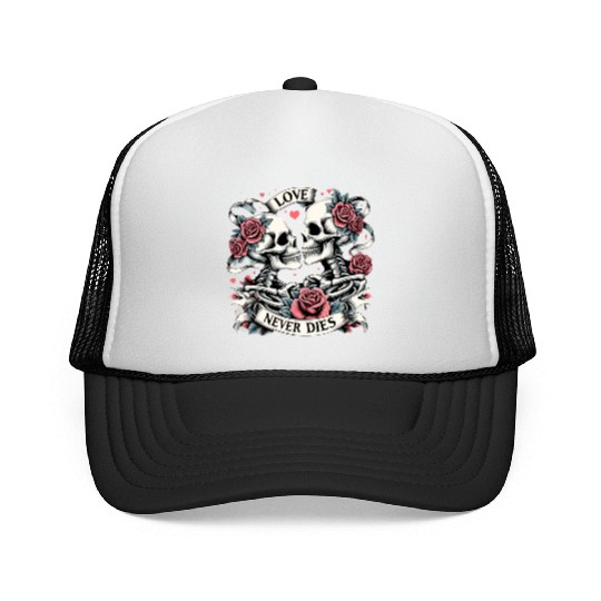 Skeleton Lovers Trucker Caps - Skeleton Couple