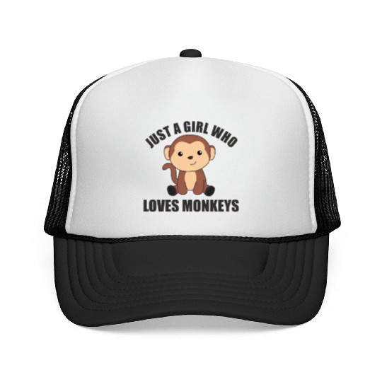 Just A Girl who loves Monkeys - Sweet Monkey Trucker Caps