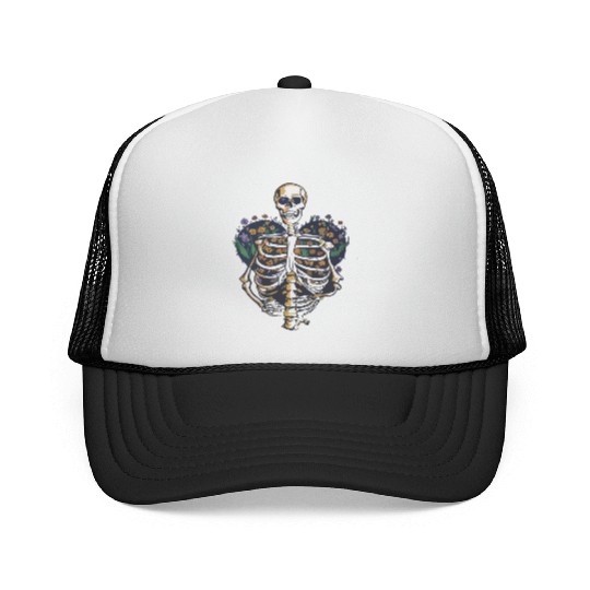 Skeleton with Heart | Love Beyond Life Trucker Caps