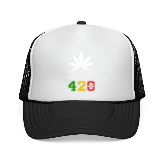 Chuckling 420 Future of Herb Weed Marijuana Design Trucker Caps