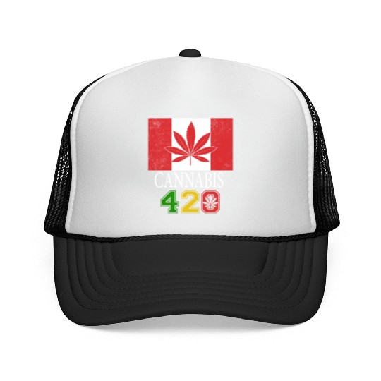 Comical 420 Celebrate Herb Weed Marijuana Design Trucker Caps