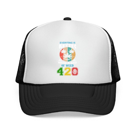 Comic 420 Better Herb Weed Marijuana Design Trucker Caps