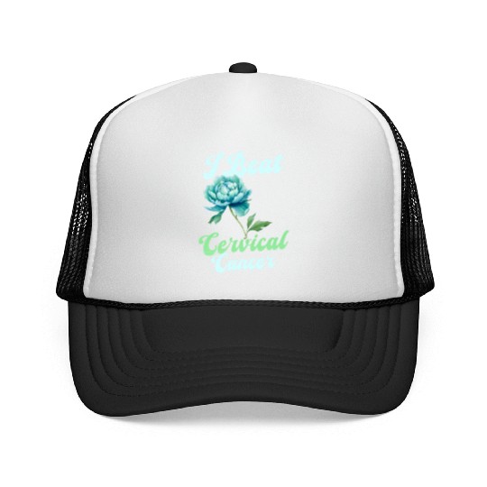 Cervical Cancer Awareness I Beat Cervical Cancer Trucker Caps