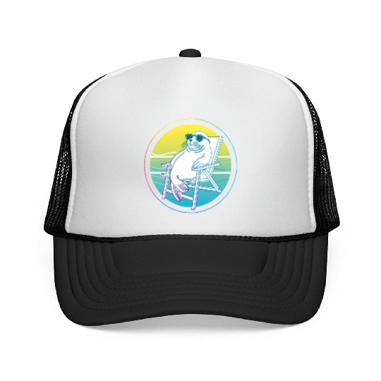 Neon Seal in Beach Chair Trucker Caps