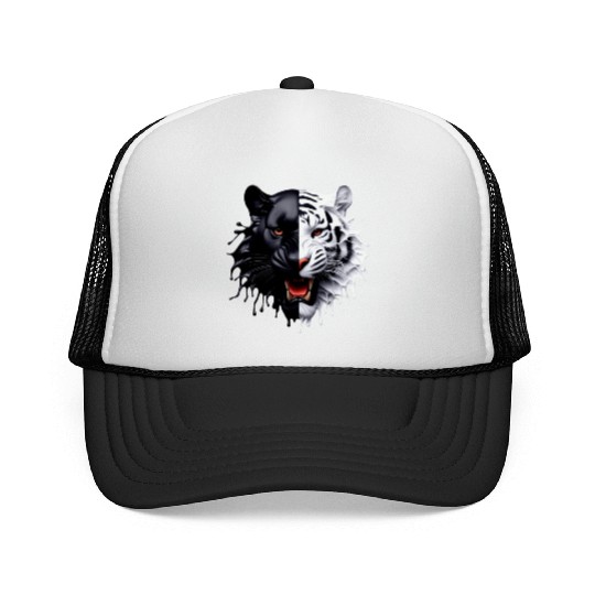 3D realistic black panther & Leopart Design Trucker Caps