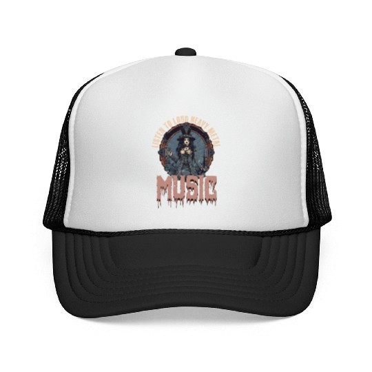 Rock Music Listen Loud Heavy Metal Music Trucker Caps
