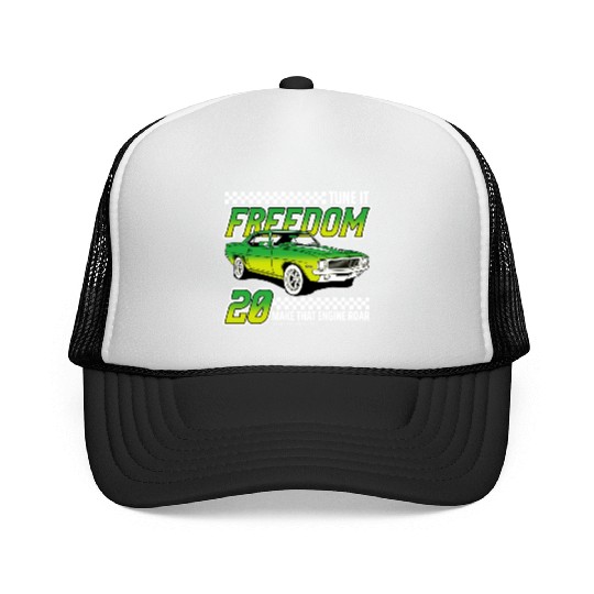 Racing OLD car illustrated | muscle car Trucker Caps