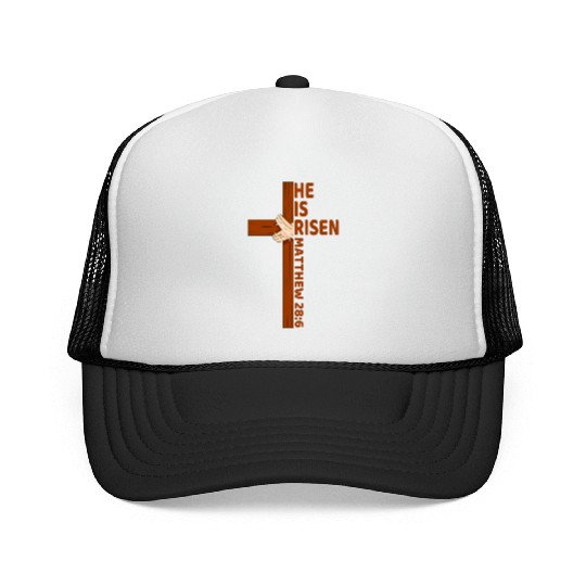 He Is Risen Matthew 28:6 Christian Easter Jesus Trucker Caps