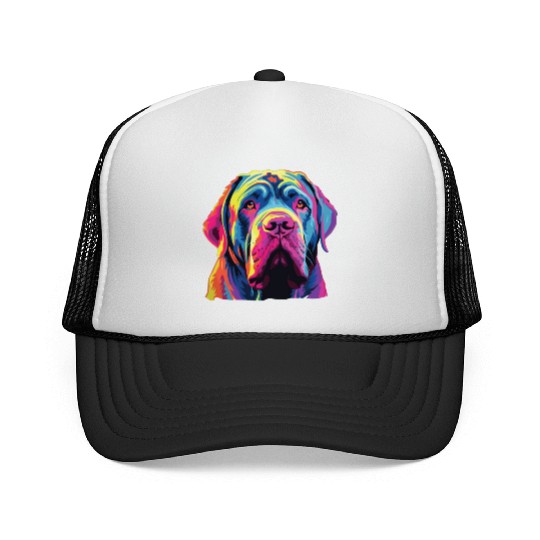 Watercolor Colorful Neapolitan Mastiff Trucker Caps