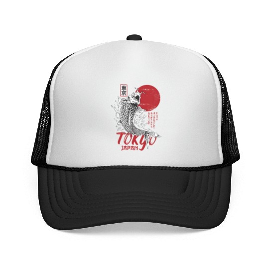 koi fish tokyo japan anime japanese Trucker Caps