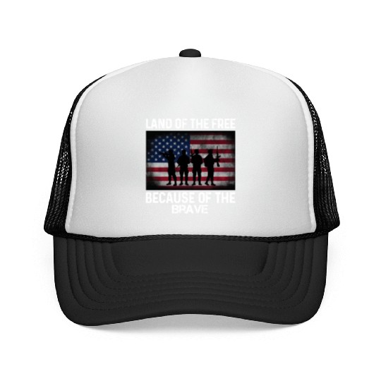 Land of the free because of the brave Trucker Caps