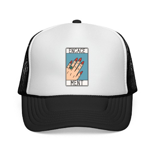 Engagement - Engaged Tarot Card - Wedding Proposal Trucker Caps