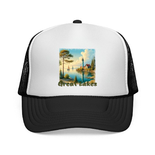 Great Lakes USA - Sailing and Motorboating Trucker Caps
