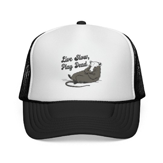 Funny Possum Live slow play dead Street Cat Trucker Caps