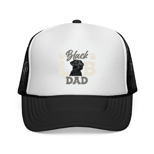Black Labrador BLACK LAB DAD Labrador Owner Trucker Caps