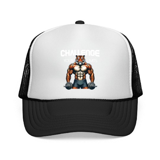 tiger bodybuilding, get strong or die trying Trucker Caps