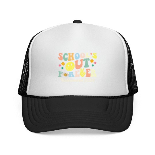 School s Out Forever Gifts Retired Teacher Trucker Caps