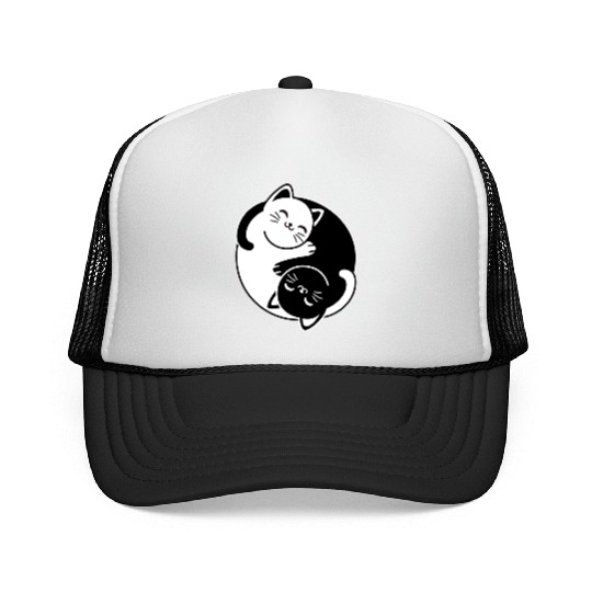 Yin and Yang Cats Trucker Caps