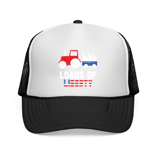 Liberty Tractor Patriotic American Trucker Caps