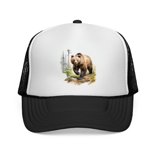 Grizzly Bear in the Wild Trucker Caps