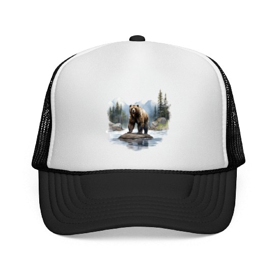 Grizzly Bear in the Wild Trucker Caps
