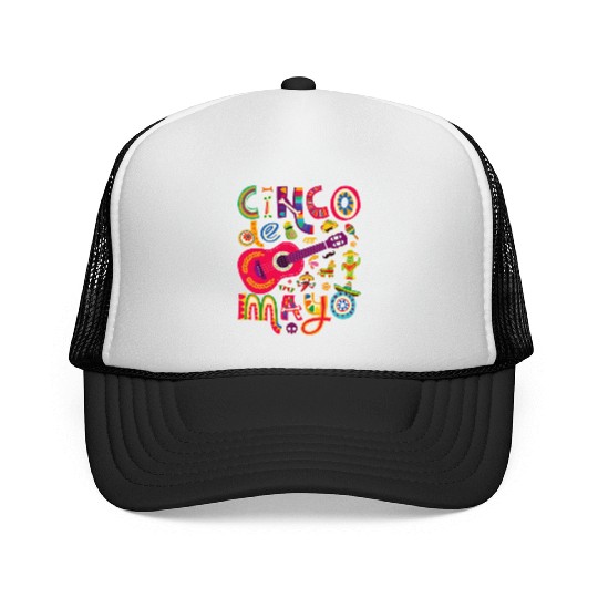 Cinco de Mayo Mexican Taco Guitar Fiesta Trucker Caps